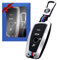 Yumzeco Zinklegierung Autoschlüssel Hülle Keyless Kompatibel mit 1 3 4 5 6 7 Serie X3 X4 3GT 5GT Schlüsselhülle mit Silicone TPU Schlüssel Cover Schutzhülle mit Schlüsselanhänger Silber