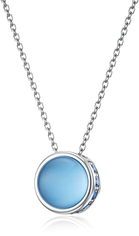 LANBEIDE Silberketten für Damen Mädchen, 925 Sterling Silber Blauer Tansanit Dezember Geburtsstein Halskette Schmuck Geburtstagsgeschenke