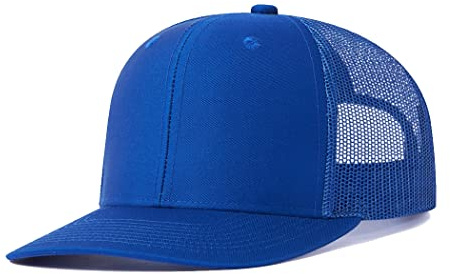 Quanhaigou Trucker Hat - Mesh Snap Back - Unisex Verstellbare Baseballkappe - Outdoor Hüte für Männer Frauen, Königlich (Royal), Einheitsgröße