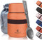 Mebanix Food Flask for Hot Food, Soup | 400ml Stainless Steel Double Walled Vacuum Insulated Leakproof Jar with Folding Spoon | BPA Free | 6 hrs hot 10 hrs cold | For Adults and Kids. Orange