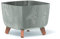 URBNLIVING Medium Square Low Modern Look Planter Flower Plant Pot Indoor Outdoor Garden Decor Wooden Look Legs (Concrete)