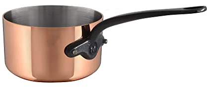 Mauviel 1830 M'Heritage M200CI 2mm Polished Copper & Stainless Steel Sauce Pan With Cast Iron Handles, 1.8-qt, Made in France