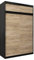 MEBLE KRYSPOL Tokyo 150 Kleiderschrank mit Zwei Schiebetüren für Schlafzimmer – moderner Aufbewahrungsschrank mit Kleiderstange und Regalen – 150x240x62cm - Mattschwarz + Sonoma mit Verlängerung