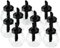 10er SET METALTEX Sweet Zuckerdosierer rund, 160 ml, mit schwarzem Deckel/Zuckerstreuer