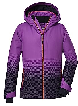 killtec Mädchen Skijacke wasserdicht/Funktionsjacke mit Kapuze und Schneefang KSW 183 GRLS SKI JCKT, neon reines orchidee, 128, 39905-000