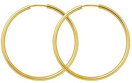 EDELIND Creolen Gold 40mm 375 Gelbgold - Hoop Ohrringe 9 Karat Echt Gold für Damen Mädchen Breite 2 mm - Basic Goldschmuck Damenohrringe mit Schmuck Geschenk Box Made in Germany