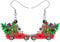 YAYAKO Acryl Red Truck Laden mit Weihnachten Baum Geschenke für Frauen Mädchen Neuheit Auto Baumeln Ohrringe Schmuck Weihnachten Party Charms (Rot E)