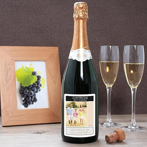 CADEAUX.COM - Bouteille de champagne personnalisée photo - Collage