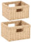 YheenLf Aufbewahrungskorb, 2er-Pack Körbe (30x30x17.5cm/25.5x25.5x16cm), Korb geflochten, Stapelbare Regalkörbe, Aufbewahrungsboxen für Schlafzimmer und Badezimmer, Schöner Baskets, Natur