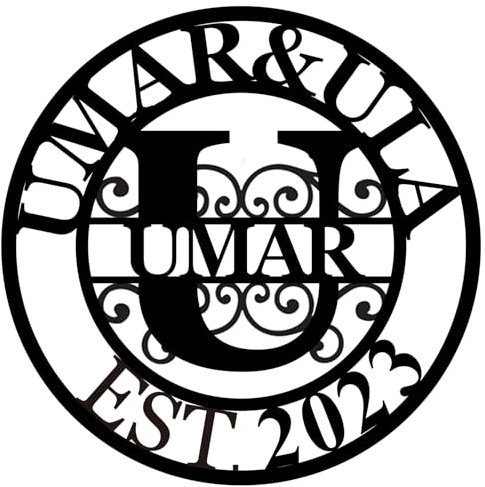 Personalized Initials Letter Sign, Door Hanger Home Decor Country Steel Metal Wall Hanging Sculpture Sign, Welcome Sign for Farmhouse Home Yard - U