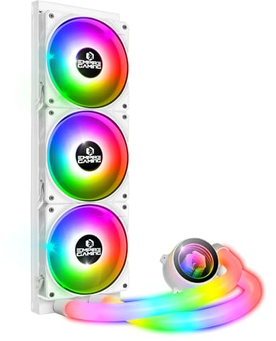 EMPIRE GAMING – Guardian P-W360 Watercooling AIO PC Gamer - Raffreddamento CPU Liquido ARGB 3 pin 5V - 3x120MM - Intel LGA 1700/1200/115X/1366/2066/2011,AMD AM5/AM4 - Bianco