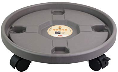 Rullo per piante in plastica rotonda da 32 cm, per esterni, sottopentola con ruote per vaso di piante, carrello per piante, supporto per piante rotelle, per terrazze, portata 20-45 kg