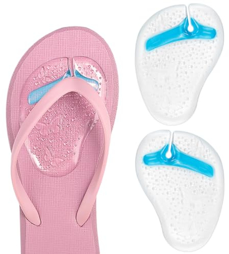 FERCAISH 1 Paar Rutschfest Flip Gel Kissen Pad, Zehenschutz Sandalen Flip Gel Kissen Pad Zehenschutz für Zehensandalen Flip Flop Gel Einsätze Wachen Einlegesohlen (Blau)