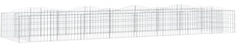 vidaXL Lit Surélevé à Gabions Arqué, Jardinière en Gabion, Panier à Gabion Jardin Terrasse Patio Extérieur, 400x100x50 cm Fer Galvanisé