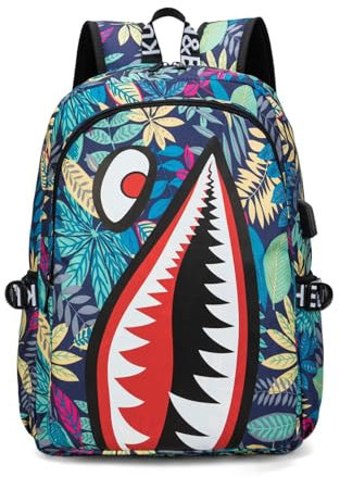 FANDARE Zaino per Bambini Galaxy con Porta di Ricarica USB - Borsa Scuola Leggera per Ragazzi e Adolescenti