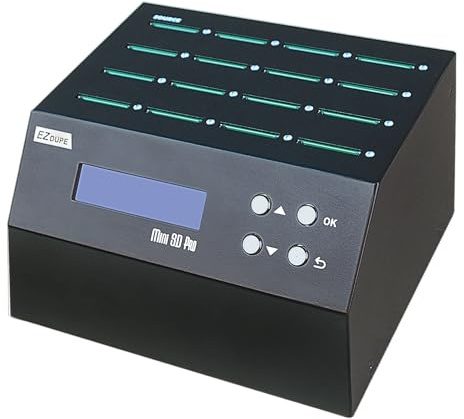 EZ DUPE 1 to 15 SD Duplicator - Standalone Secure Digital Memory Card Duplicator, Copier, Cloner, Eraser (Mini SD Pro)