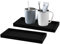 LdawyDE Bath Trays, 2 Pack Black Bath Tray Durable Silicone Trays Waterproof Multifunctional Organiser Tray for Bathroom Toilet Countertop Dresser Bedside Perfume Candle Key Decorative