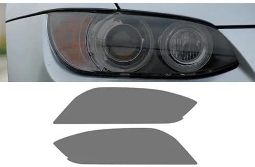 Zuphte Auto Scheinwerfer Folie für BMW M3 E90 E92 E93/2007-2013, 2 Stück Autoscheinwerfer Schutzfolie Transparent Rauchschwarz TPU Aufkleber