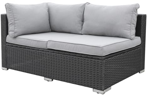 Calma Lux® Frei kombinierbare Einzelteile für Gartenmöbel Sitzgruppe Lounge Sitzgarnitur DIY aus Poly Rattan freie Wahl (Doppel rechts)
