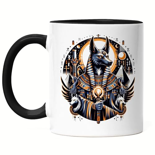 Hey!Print Anubis Ägyptischer Gott Tasse Schwarz - Faszinierendes Erbe