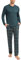 Leversic Pyjama Homme Hiver Coton Col en V - Vêtements de Nuit Ensemble Manches Longues et Pantalon à Carreaux Vert S