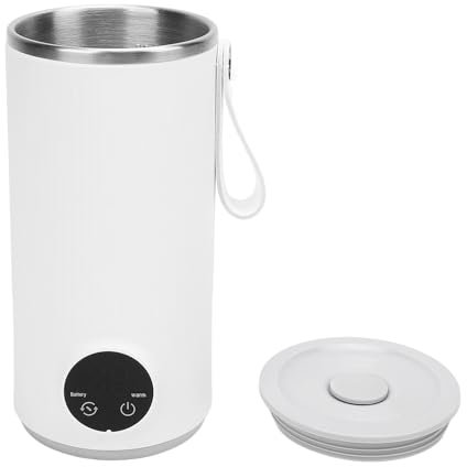 Reise Elektrisch Wasserkocher,400 ML Electric Kettle,4 Temperaturregelung, 6000mAh Akku Tragbarer Thermoskanne für die Zubereitung von Tee und Kaffee für unterwegs und im Büro
