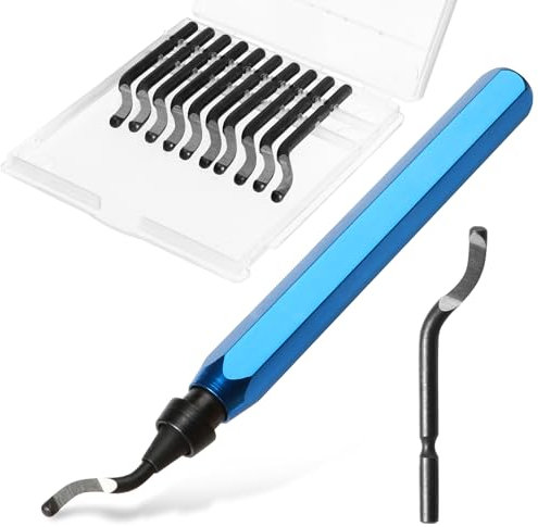 Herramientas de Desbarbado Manual, Desbarbador Metal, con 11 Cuchillas Desbarbado de Rotación de 360°, para Impresoras 3D, Plástico, Aluminio