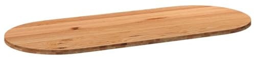 vidaXL Tischplatte Hellbraun 240x100x4 cm Massivholz Eiche Oval, Esstischplatte, Schreibtischplatte, Bartischplatte, Esszimmertischplatte