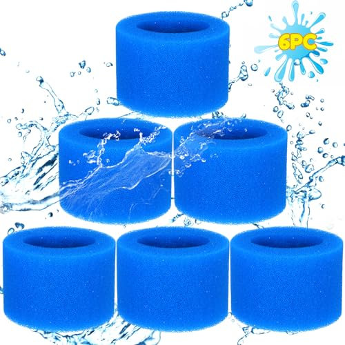 EUZLABBY Lot de 6 Cartouches éponge de Type VI, pour Filtre de Piscine Bestway, pour Filtre de Remplacement de Spa Bestway, Filtre de Type VI pour Piscine, pour Pompe de Filtre de Spa Lay-Z.