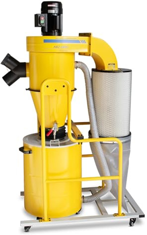 BAMATO Zyklonabsaugung ABZ-1800 Absauganlage Späneabsaugung 230V Werkstatt | Starke 1500W Zyklonabsaugung mit 1150 m³/h Luftleistung | 56/95 Liter Füllmenge | Inklusive Y-Adapter für die Absauganlage