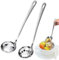 2 Pièces Louche à Soupe de Cuisine en Acier Inoxydable, 30 cm Louche avec Long Manche et Trous, Écumoire de Cuisine, Lavable au Lave-vaisselle, Ustensile de Cuisine de Qualité, pour Servir des Potages