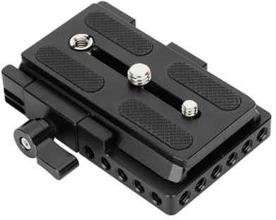 Base de placa de liberación rápida de metal, base de abrazadera de diseño extendido, múltiples agujeros de rosca de tornillo de 1/4 pulgadas, 3/8 pulgadas, rodamiento de carga fuerte