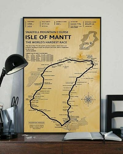Rustikale Metallwandkunst, Snaefell Mountain Course, Isle of Man Tt, das härteste Rennen der Welt, Poster, Metallblechschild, Vintage-Dekoration, Garage, Haus, Garten, Café, Küche, Wand, antike Blec