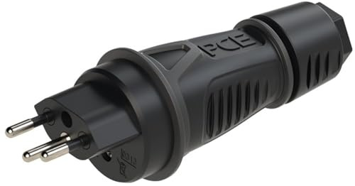 Stecker SK 230V/10A IP55 Schweizer Standard T13 schwarz - PCE