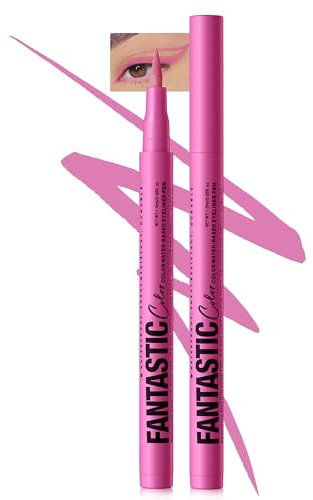 Mattes Liquid Eyeliner Pen Wasserfest,Bunt Eyeliner Pen Stift Hält 24 Stunden+,Pigmented With Long-lasting,Smudgeproof,Ultrapigmentiert,Schnell Trocknend Kreiert Definierte Linien,Veganer-04 Rosa