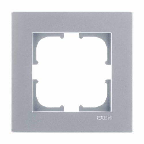 EXEN - Serie KARELL Rahmen 1-fach für Lichtschalter und Steckdose - Panel für Wandlichtschalter und Steckdosen - Silber - 83mm - K101/10E