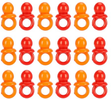 Qudinip Acryl-Schnuller, 100 Stück, Geburtstagsparty-Dekoration, Baby-Taufe, Beruhigendes Mini-Farbspielzeug für Geburtstagsparty, Taufe, Dekoration (einfarbige Mischung)
