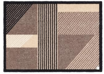 Barbara Becker Fußmatte Sense, Schmutzfangmatte waschbar, für Eingangsbereich Wohnungstür, Fußabstreifer, Türmatte, Taupe, 50 x 70 cm