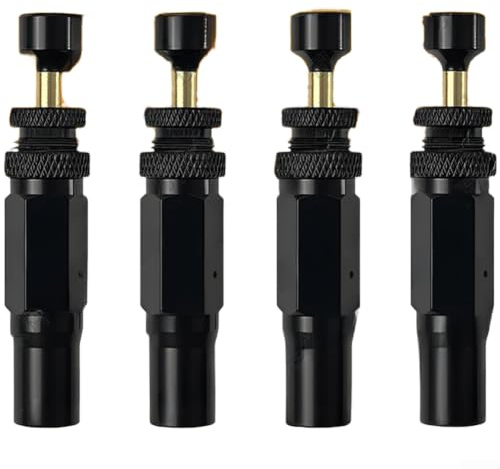 Automatic Tyre Air Down Tool with Pressure Gauge Function Brass Deflator Valve for 4x4 SUV Motorcycle 4pcs(A)
