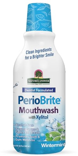 Nature's Answer PerioBrite Alcohol-Free Mouthwash, Wintermint, 16-Fluid Ounce