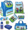 Familando Schulranzen 1. Klasse · ergonomischer Tornister · Schultasche für Jungen und Mädchen (9-teiliges Set mit Sporttasche, Super Mario Game)