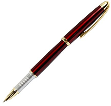 Gullor Executive Füllfederhalter Jinhao 606 mit goldenen Clip feine Spitze - rot