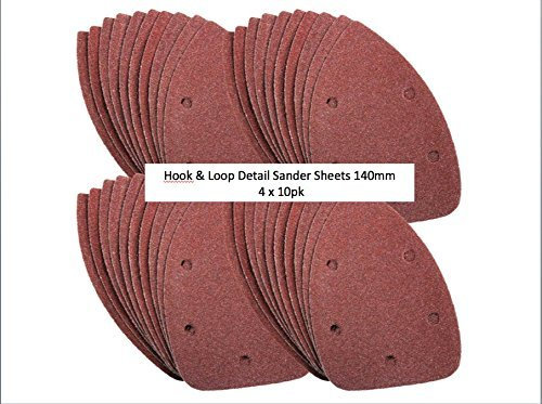 40 x Mixed Grit (60,80,120 + 240 Grit) Mouse Sanding Sheets to Fit Black and Decker Detail Palm Sander Grades