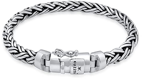 Kuzzoi Silberarmband Herrenarmband aus massivem 925er Sterling Silber, Breite 8,5 mm, Länge 21 cm, 335111-021