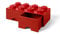 Lego Opslag Baksteen 8 met laden, Plastik, Rot, 50,2 x 25,2 x cm, 1 Einheiten