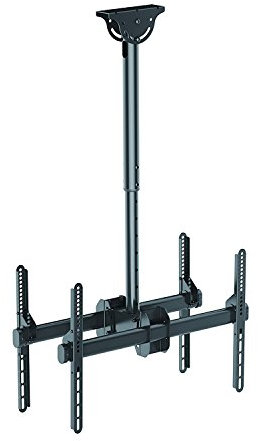 Allcam CM946 Double Twin Heavy Duty TV Bracket Ceiling Mount Tilt Swivel Level Adjustment, Drop Height 560-910mm suits most 23-70 LCD/LED TVs