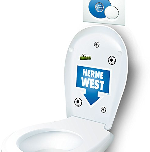 ligakakao Pottpost nach Schalke-Set | WC-Deckel-Design-Set Macht Spaß bei jeder Sitzung | Für alle Bayern-, Dortmund-, Fußball-Fans & Gäste | WC-Deckel - Klodeckel - Badezimmerdeko - Gäste WC