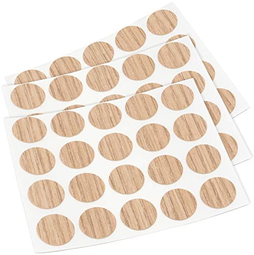 Adsamm® / 60 x Abdeckkappen / Eiche hell / Ø 13 mm / rund / 0,45 mm dünne selbstklebende Möbelpflaster