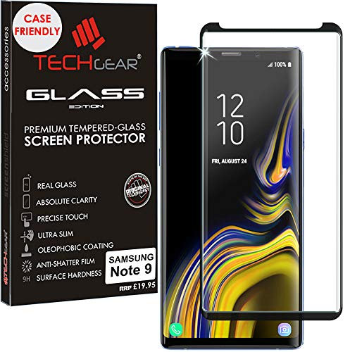TECHGEAR Galaxy Note 9 VERRE, [Case Friendly] 3D Protecteur d'Écran en Verre Trempé Compatible pour Samsung Galaxy Note 9 (Noir)