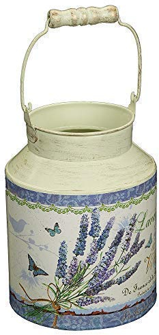 linoows Lavendel Milchkanne zum bepflanzen, Milch Kanne Metall im Retro Stil